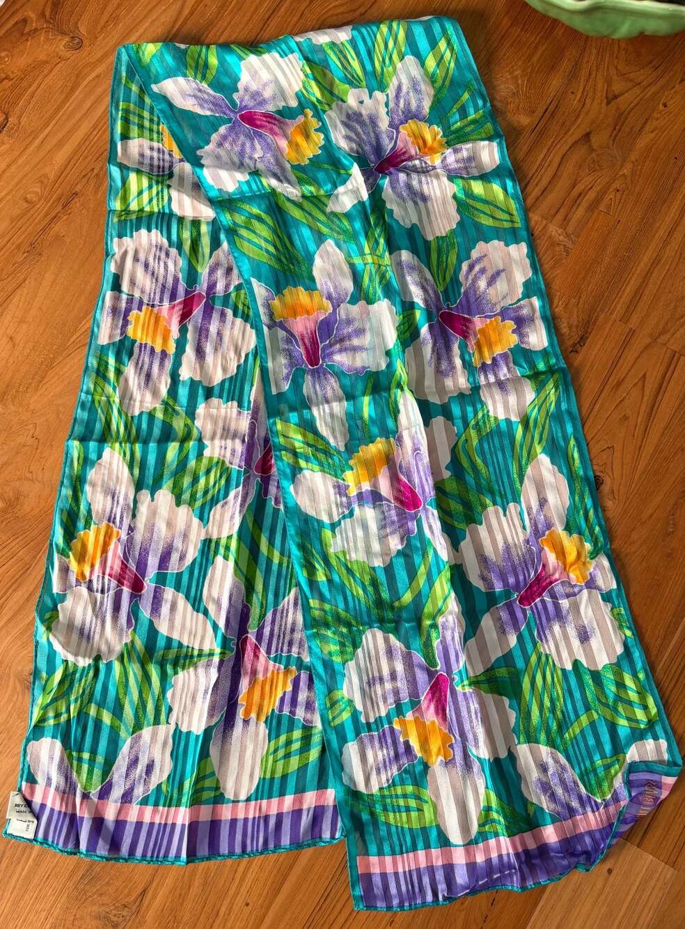 Vintage Bill Blass for Baar & Beards Floral Print All Silk Scarf